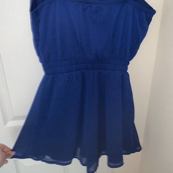 Blue Rain Romper (Francesca's) Blue - Picture 4 of 5